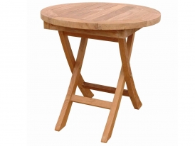Teak 20 inch Bahama Round Mini Side Folding Table