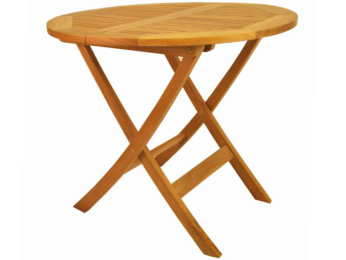 Teak 31 Inch Windsor Round Picnic Folding Table