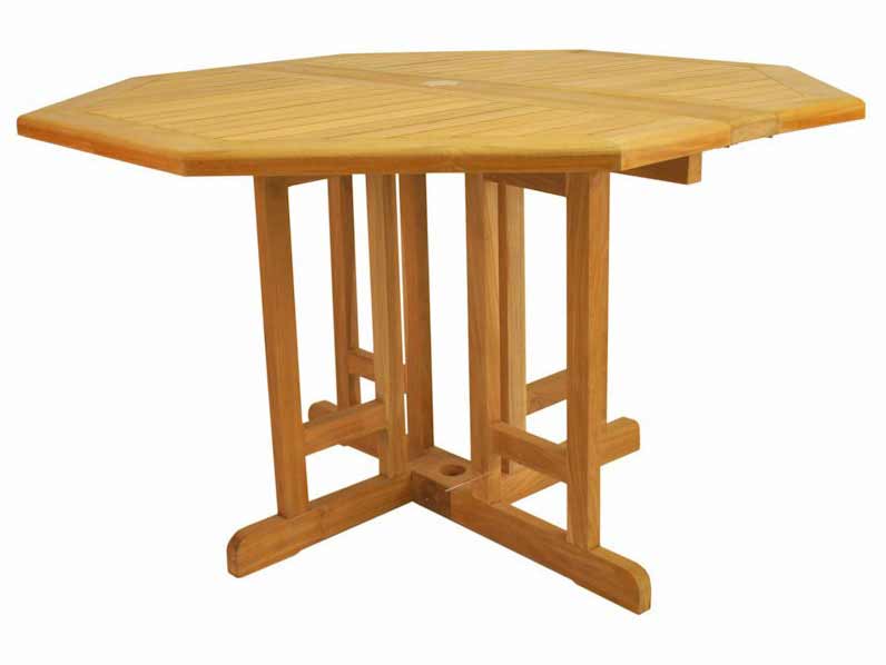 Teak 47 inch Butterfly Octagonal Folding Table