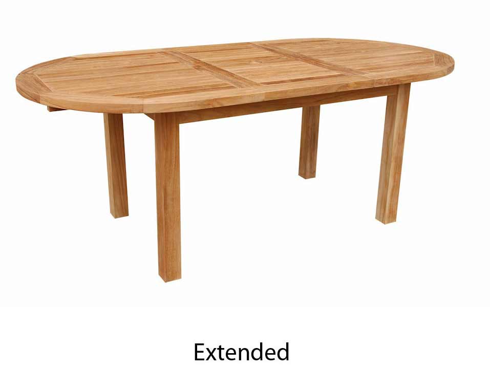 Teak 79 Inch Bahama Oval Extension Table