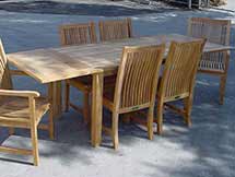 Teak 95 inch Bahama Rectangular Table w Double Extensions