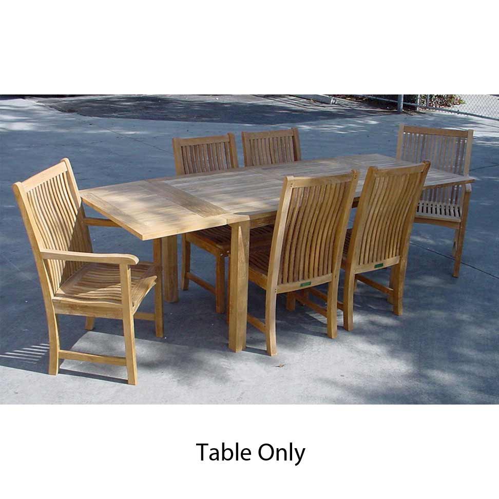 Teak 95 Inch Bahama Rectangular Table W Double Extensions