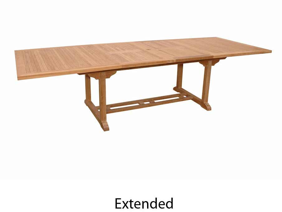 ADNTBX117RD Teak 117 inch Valencia Rectangular Table w Double  sku ADNTBX117RD