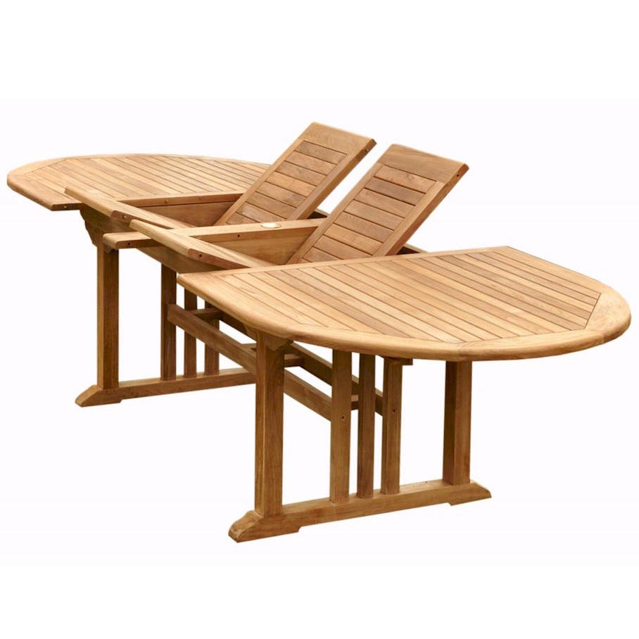 ADNTBX106VD Teak Sahara 8.8 foot Oval Double Extension Table sku ADNTBX106VD