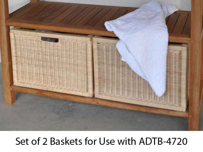 Wicker Basket For Towel Console - Adntb4720 (set Of 2)