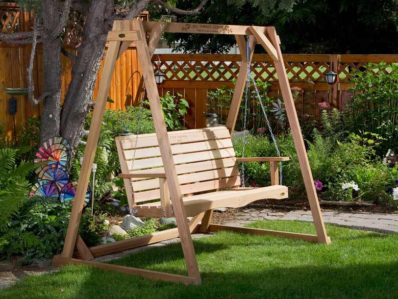 Cedar Swing With A-frame Set