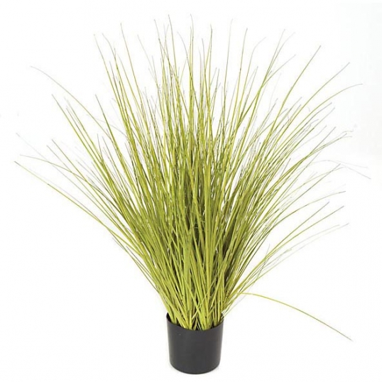 30 inch Yellow/Green Fire Retardant PVC Onion Grass: Potted (Set of 3)