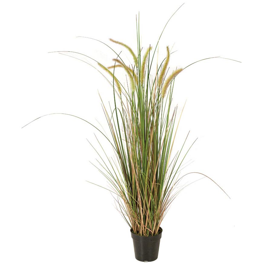 46 inch Fire Retardant PVC Foxtail Grass: Potted (Set of 3)