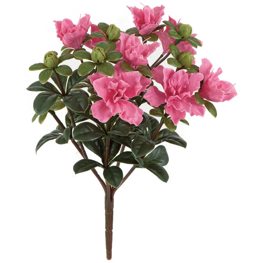 14 inch Outdoor Artificial Pink Azalea Bush: Unpotted