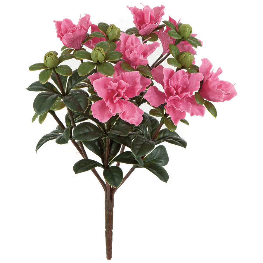 14 Inch Outdoor Artificial Pink Azalea Bush: Unpotted