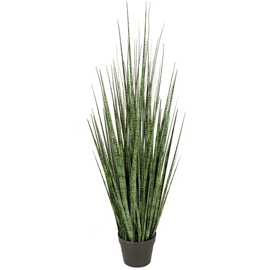 45 inch Fire Retardant PVC Zebra Grass: Potted (Set of 2)