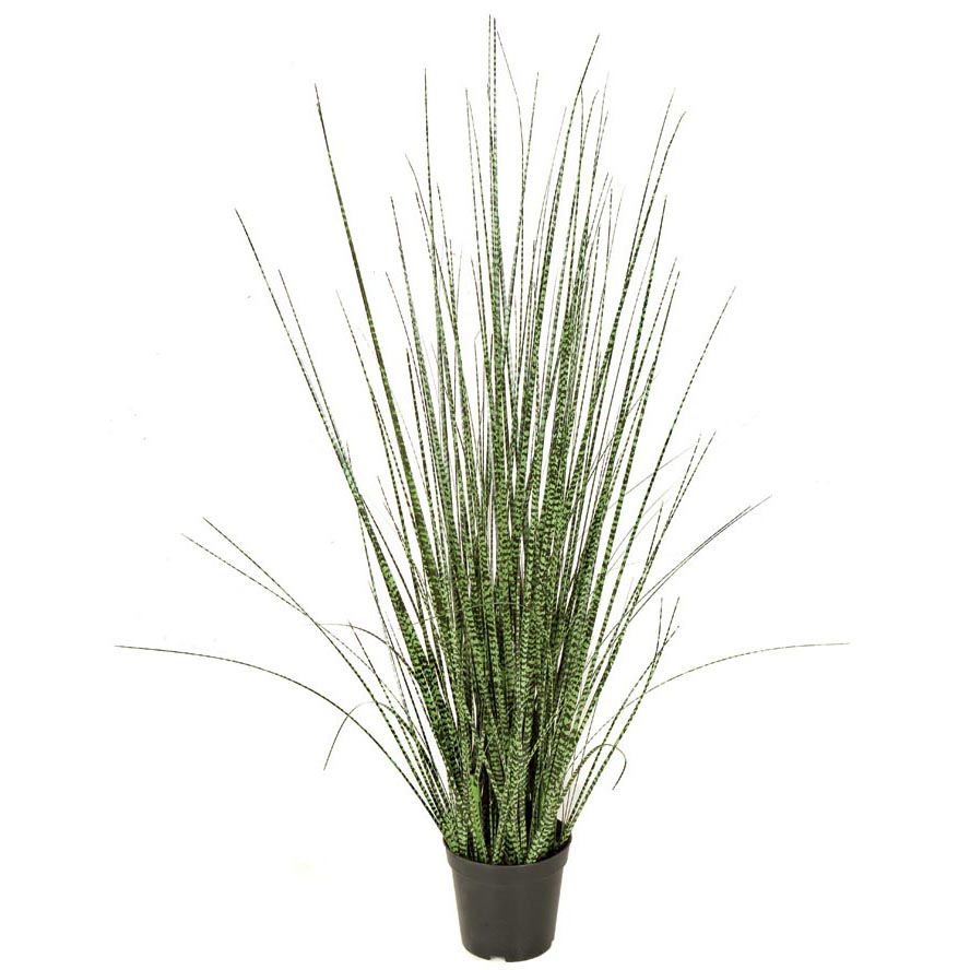 inch Fire Retardant PVC Zebra Grass: Potted (Set of 4)