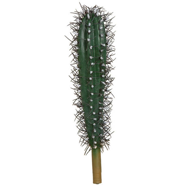 10 Inch Artificial White Flocked Saguaro Cactus