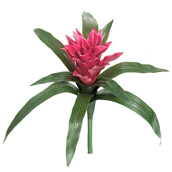 14 Inch Outdoor Artificial Fuchsia Bromeliad: Unpotted