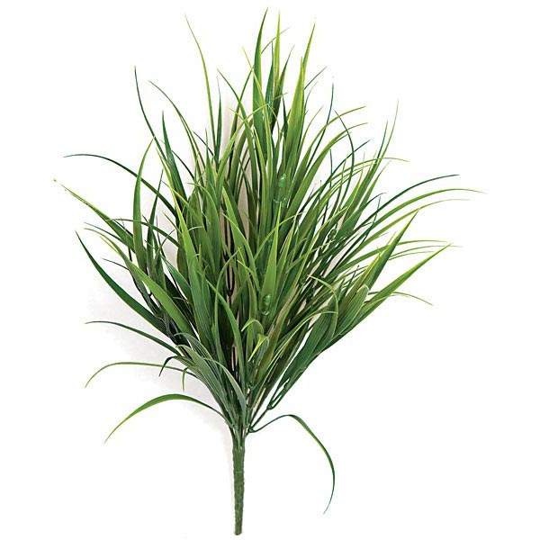 18 inch Polyblend Fire Retardant PVC Grass Bush: UV Protected
