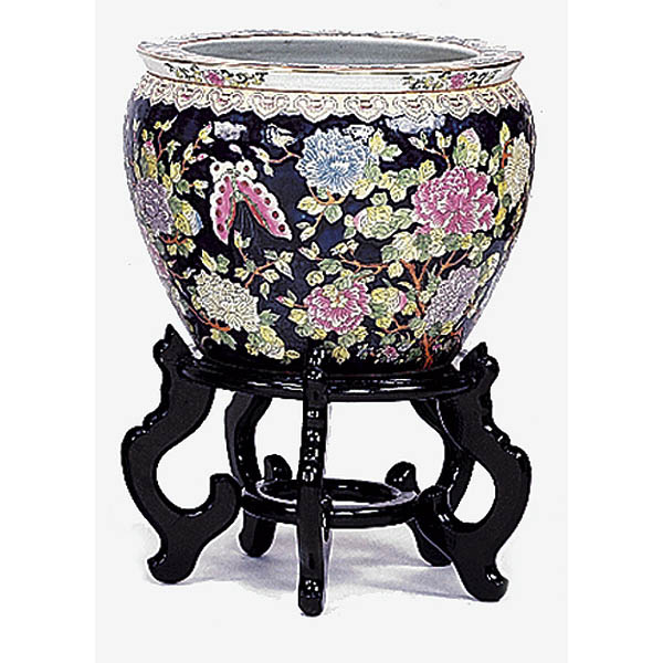 AGF1687 10 inch China Blue Porcelain Planter: 9.5 inch Ins sku AGF1687