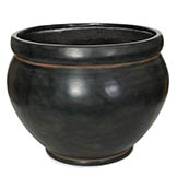 17.75H x 21.25W Black/Rust Iron Fiberglass Planter: 19.5 inch Inside Dia.