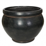 17.75H x 21.25W Black/Rust Iron Fiberglass Planter: 19.5 inch Inside Dia.