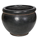 14H x 17.5W inch Black/Rust Iron Fiberglass Planter: 15 inch Inside Dia.