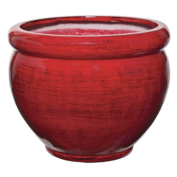 11 inch Red/Black Fiberglass Fishbowl: 12 inch Inside Dia.