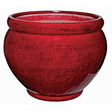 17.75 inch Red/Black Fiberglass Fishbowl: 19.5 inch Inside Dia.