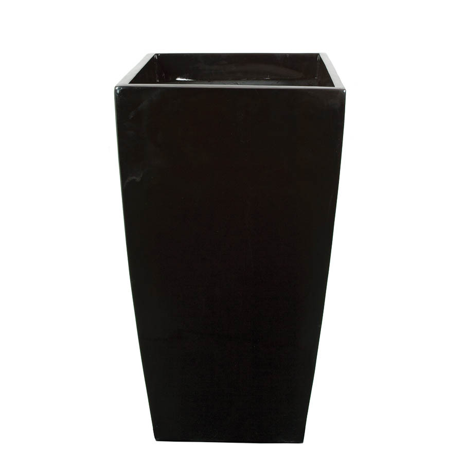 37 inch Gloss Black Fiberglass Square Planter: 20 inch Inside Dia. - AGF1670 - Our Brands 37 inch Gloss Black Fiberglass Square Planter: 20I sku AGF1670