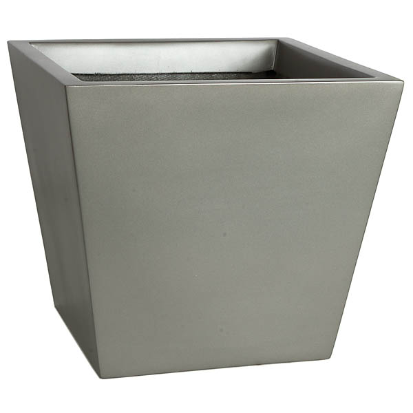 16H x 18W inch Matte Charcoal Fiberglass Planter: 18 inch Inside Dia.