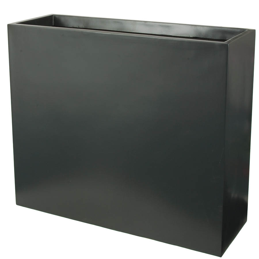 35 Inch Dark Grey Fiberglass Rectangular Planter