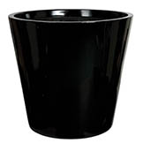 22.25H x 24W inch Gloss Black Fiberglass Planter: 21.5 inch Inside Dia.