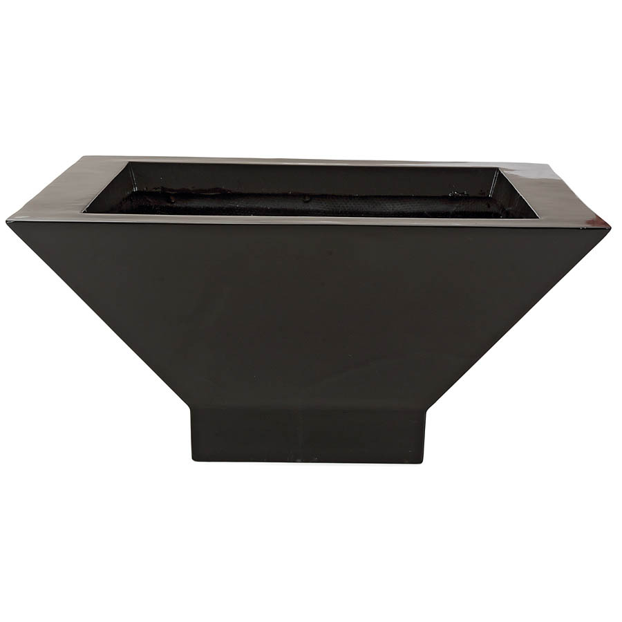 10.5 inch Gloss Black Fiberglass Square Planter: 8 inch Inside Dia.