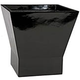 14 inch Gloss Black Fiberglass Square Planter: 13 inch Inside Dia.