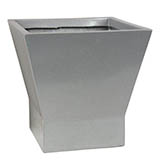 14H x 14.5W inch Silver Fiberglass Square Planter: 12.75 inch Inside Dia.