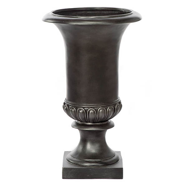 24H x 15W inch Black/Silver Fiberglass Urn: 11.5 inch Inside Dia.