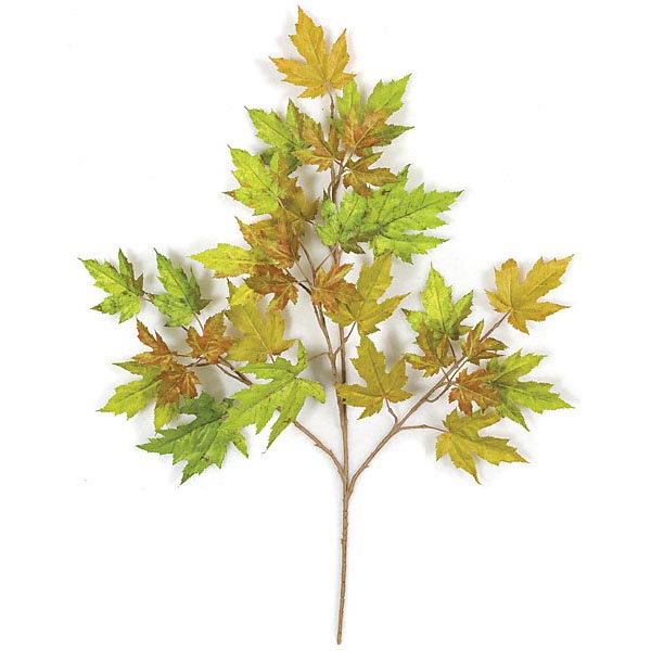 28 inch Rust/Green Fire Retardant Rock Maple Branch (Set of 12)