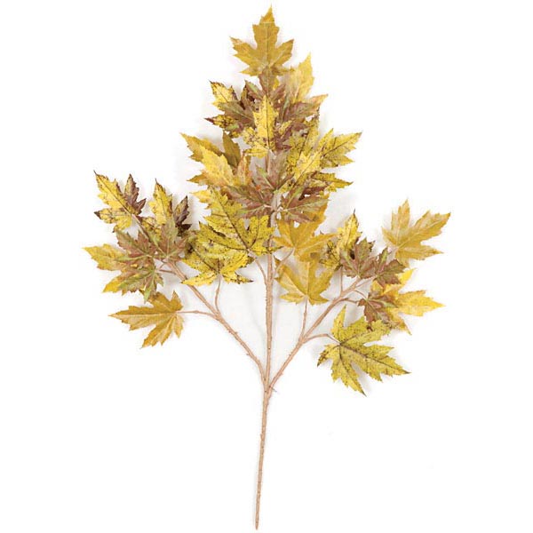 28 Inch Yellow Colored Fire Retardant Rock Maple Branch (set Of 12)