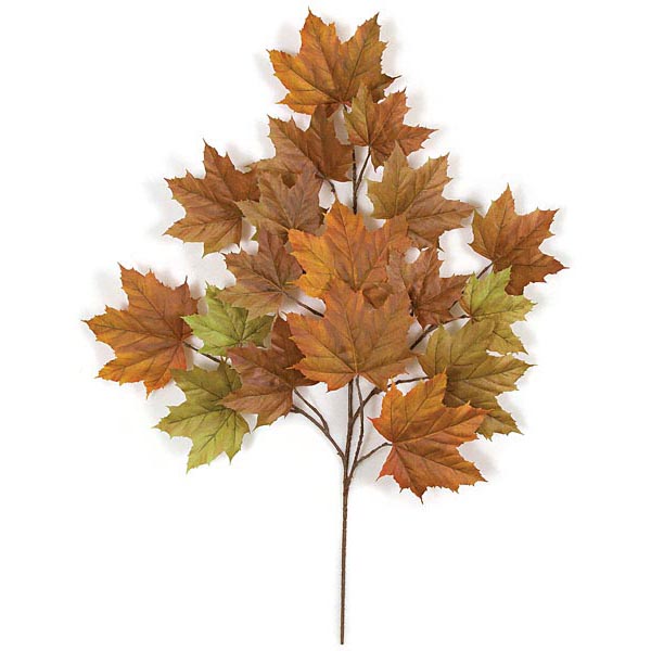 33 inch Rust/Green Fire Retardant Sugar Maple Branch (Set of 12)