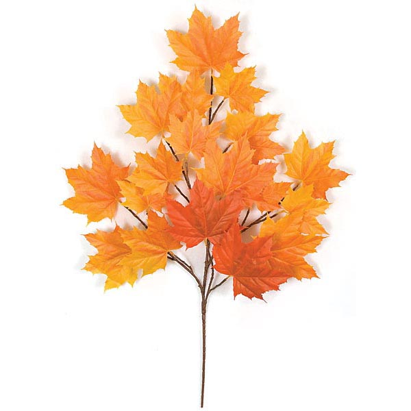 33 inch Red/Orange Fire Retardant Sugar Maple Branch (Set of 12)