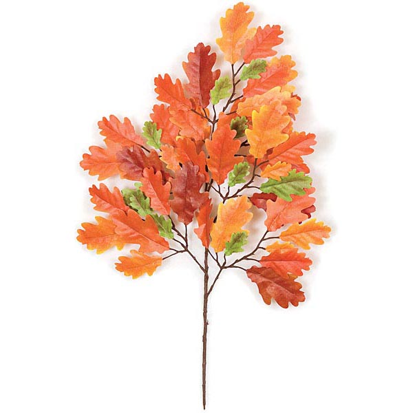 23 inch Bright Fall Fire Retardant Oak Branch (Set of 12)