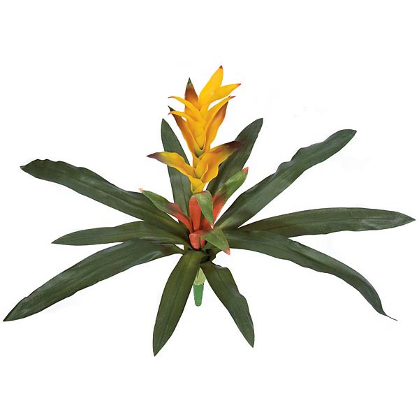 24 inch Yellow Fire Retardant Guzmania Bush