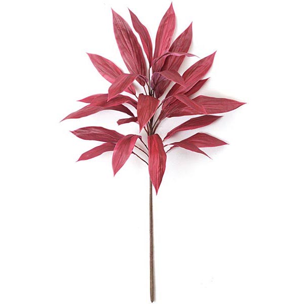 34 inch Burgundy Fire Retardant Cordyline Branch (Set of 12)