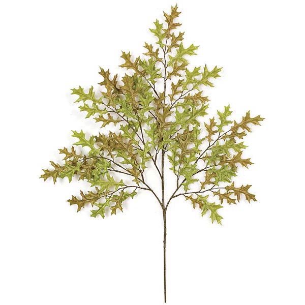 27 inch Light Green Fire Retardant Pin Oak Branch (Set of 12)