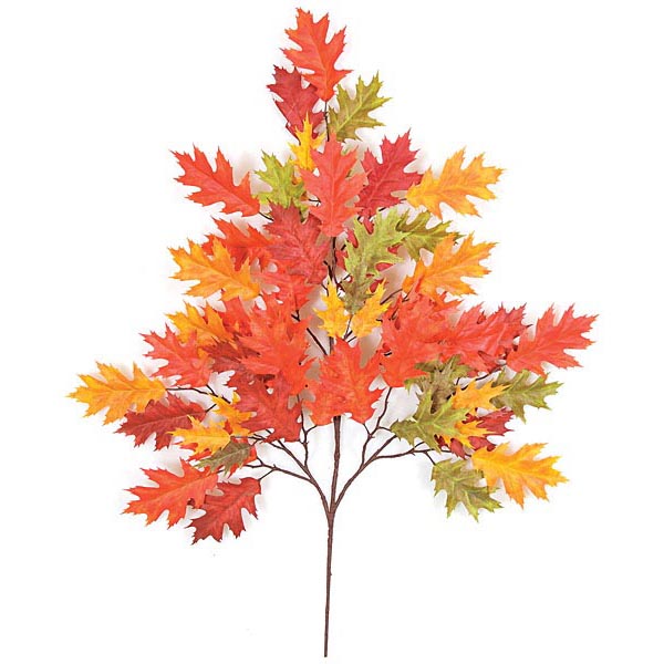 29 inch Bright Fall Color Fire Retardant Pin Oak Branch (Set of 12)
