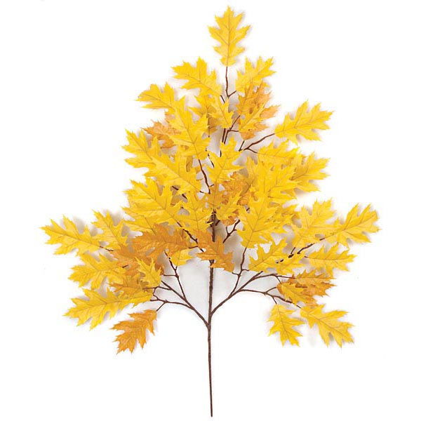 29 inch Gold Fire Retardant Pin Oak Branch (Set of 12)
