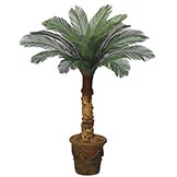 4 foot Artificial Outdoor Cycas Palm: 18 Fronds & Natural Trunk