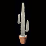 4 foot Artificial White Flocked Mexican Cactus