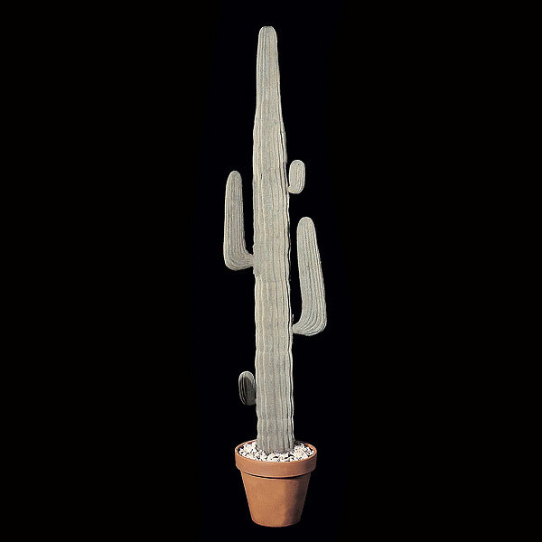 6 foot Plastic White Flocked Mexican Cactus