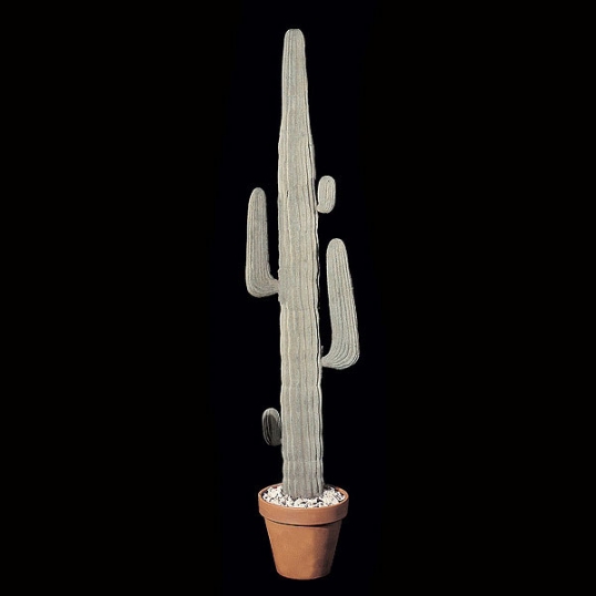 6 foot Plastic White Flocked Mexican Cactus