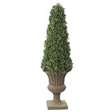53 inch Artificial Outdoor Ming Aralia Cone Topiary: Potted