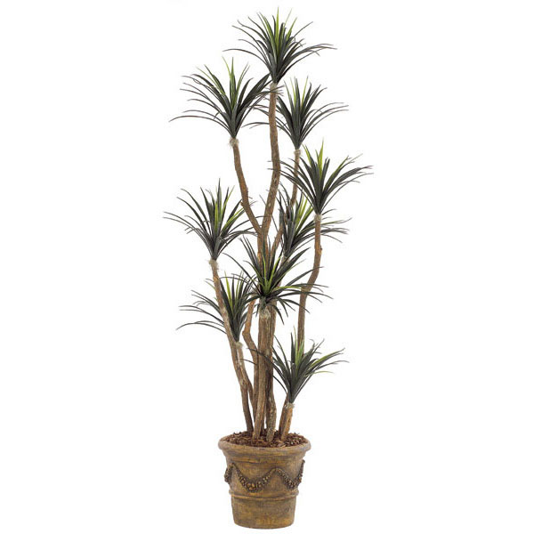 6.5 foot Artificial Outdoor Liriope Tree: Potted