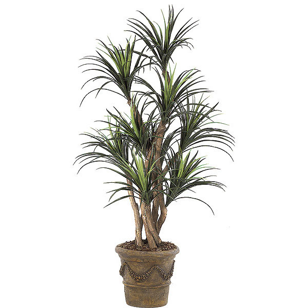 5 foot Artificial Outdoor Liriope Tree: Potted